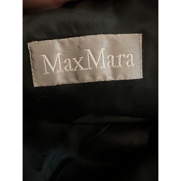 MaxMara Black 100% Wool Above the Knee Trench Coat Size 4 - Picture 7 of 13